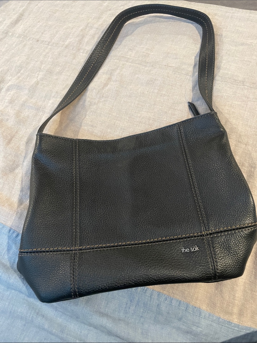 The Sak Black Pebbled Leather Shoulder Bag